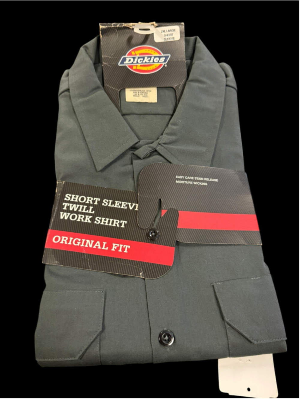 Men's Dickies Short Sleeve Twill Work Shirt Grey Size XXL